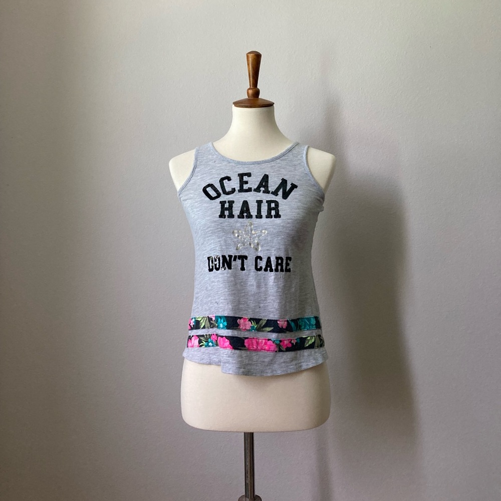 Justice “Ocean hair dont care” tank - girls size 12